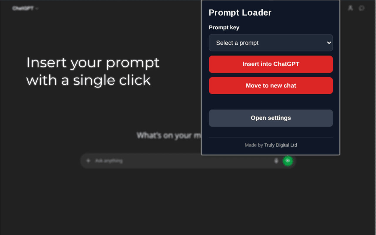 ChatGPT Prompt Loader screenshot