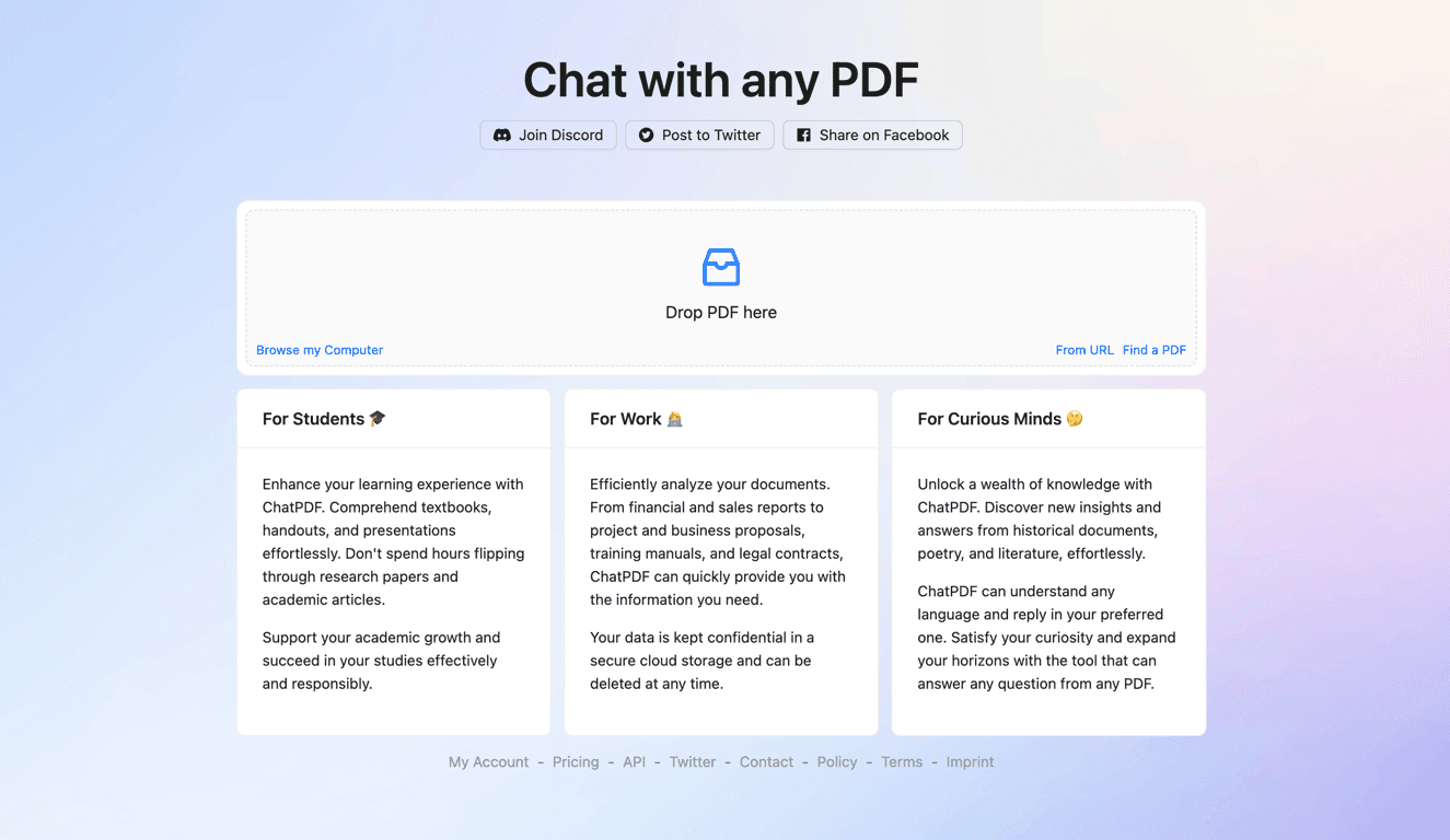 Chat PDF screenshot