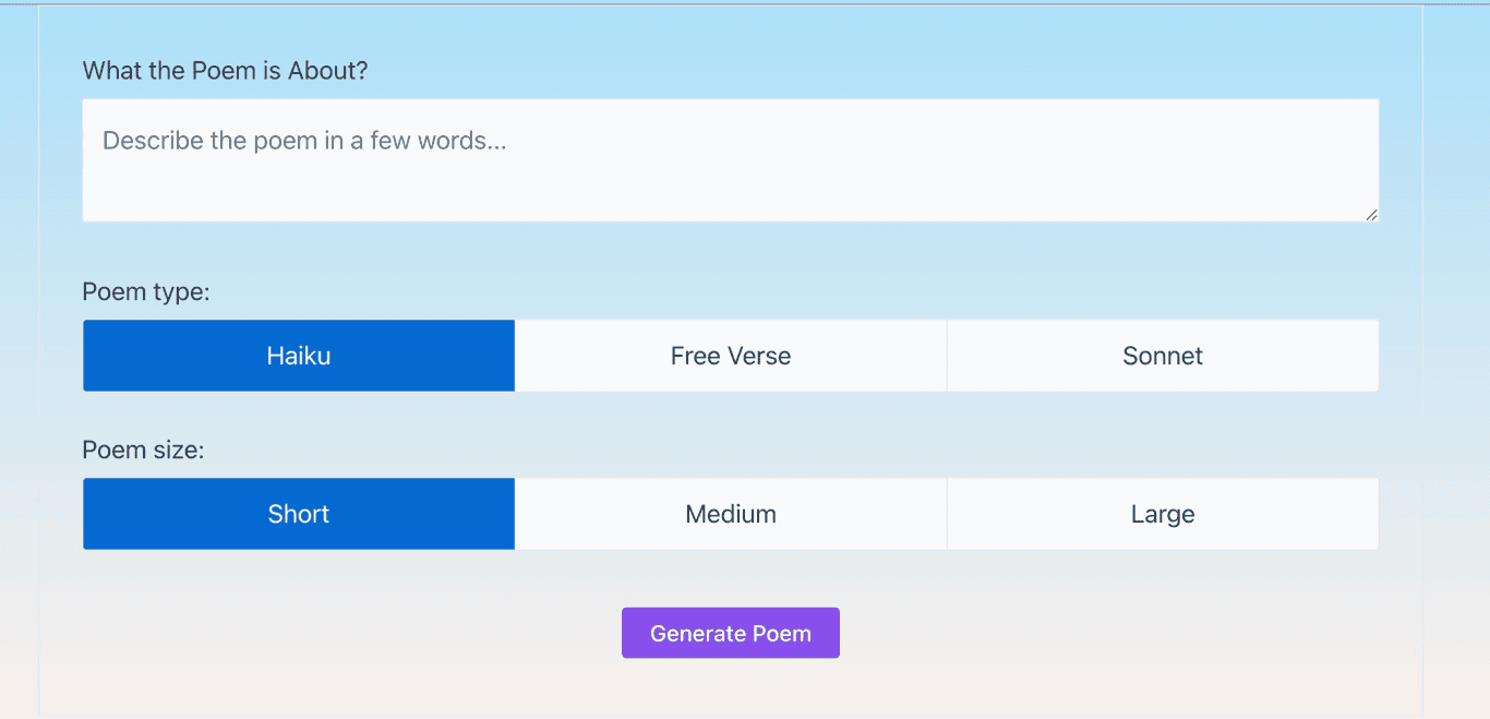 PoemGenerator screenshot