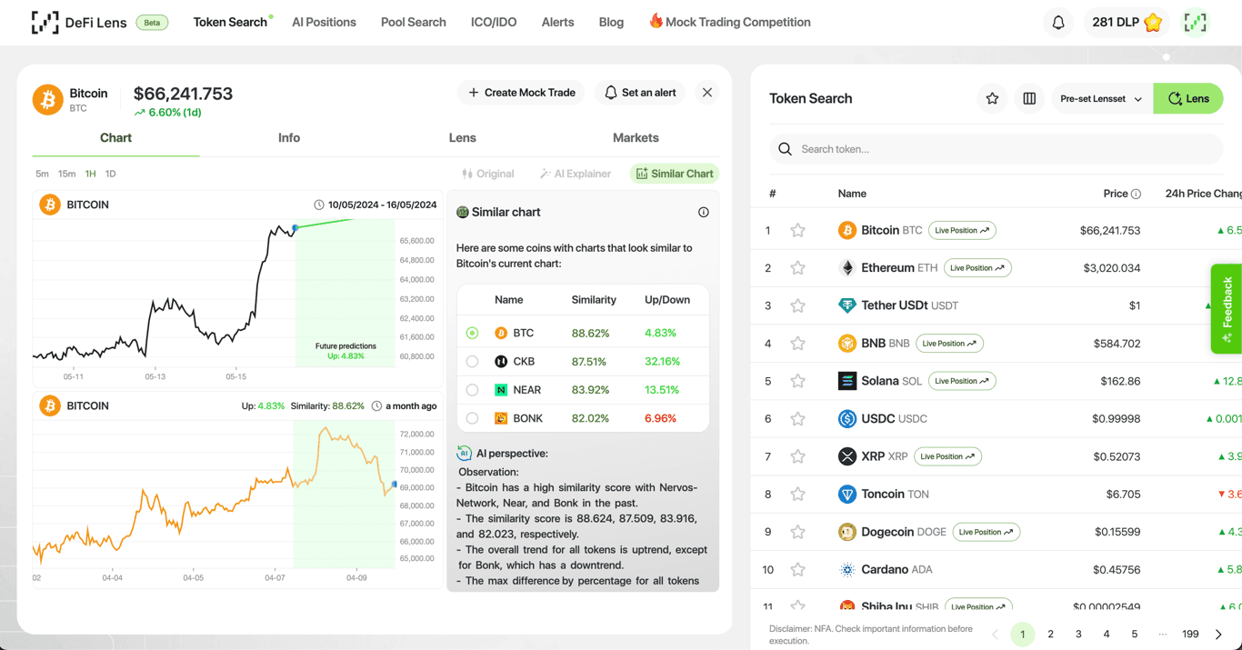 DeFi Lens screenshot