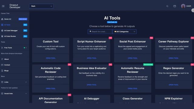 Dropout Developer screenshot 1