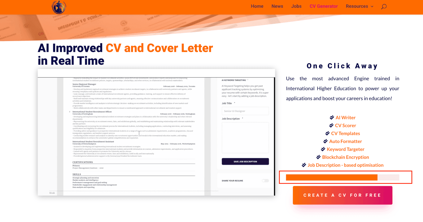 Uniglobal CV and Cover Letter Generator  screenshot