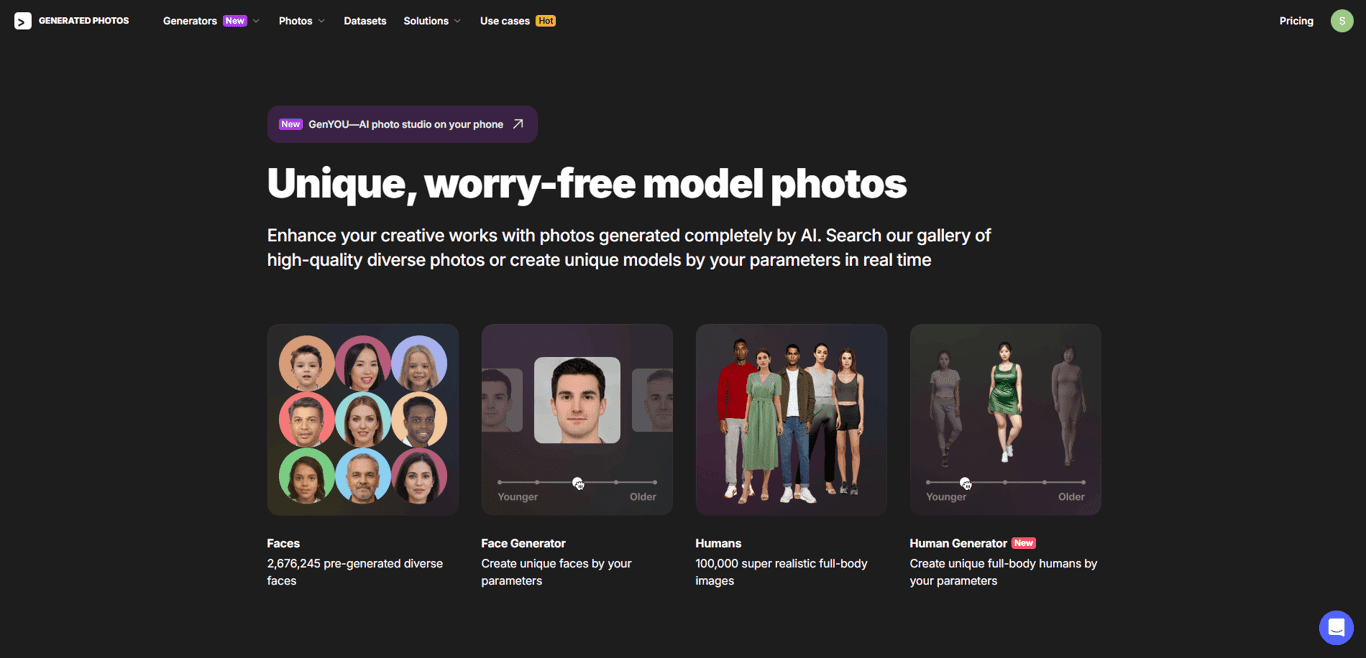 Generated Photos screenshot