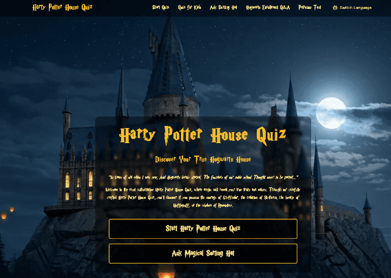 Harry Potter House Quiz screenshot 1