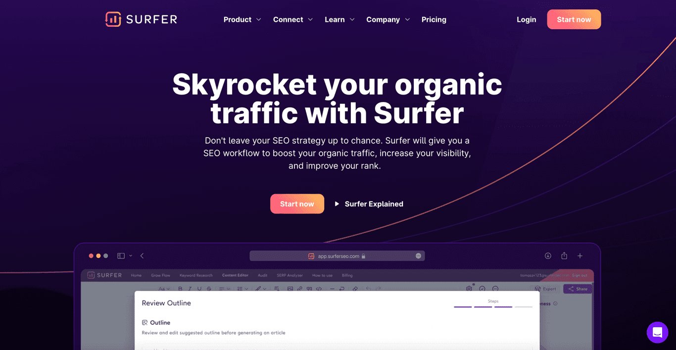 Surfer SEO screenshot