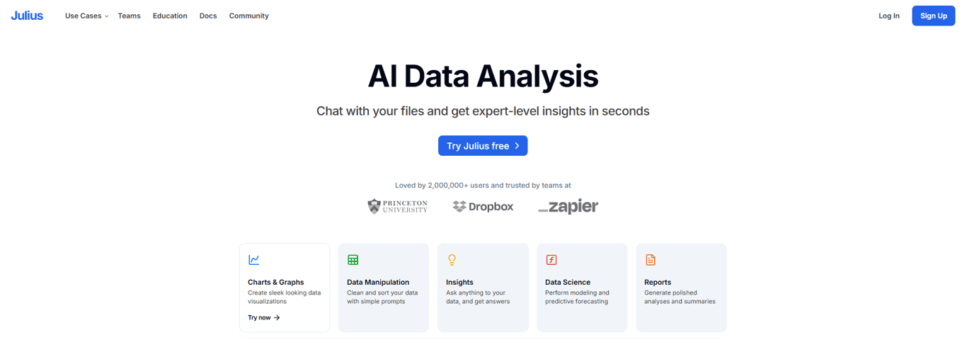 Julius AI screenshot