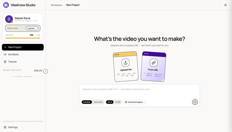 VibeKnow Studio screenshot