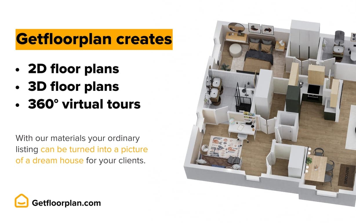 2D, 3D AI generator Getfloorplan logo