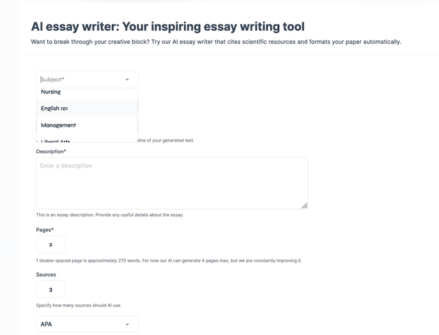CustomWritings AI Essay Writer screenshot 1