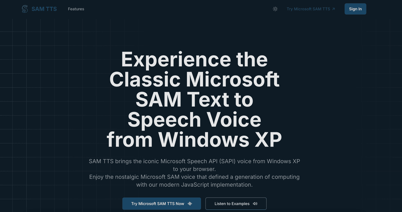 SAM TTS screenshot