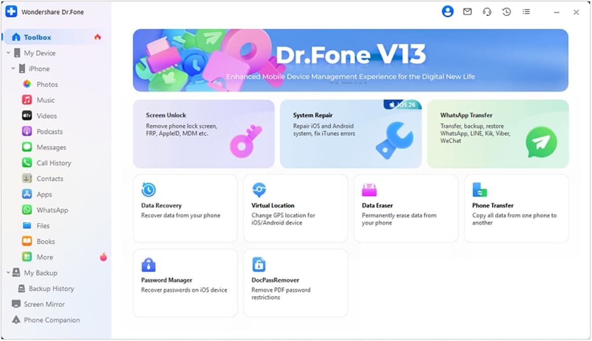 Wondershare Dr.Fone screenshot 1