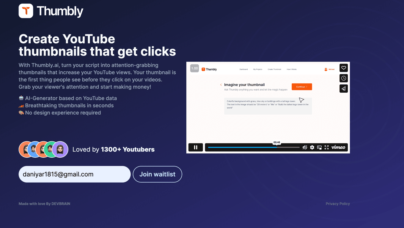 Thumbly AI screenshot