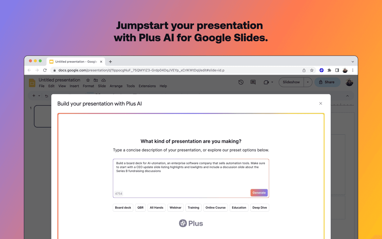 Plus AI for Google Slides logo