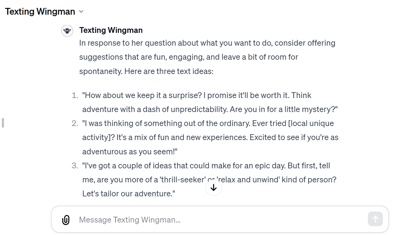 Texting Wingman screenshot