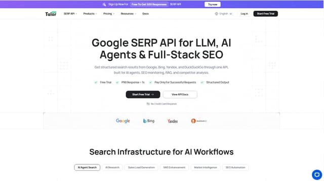 TalorData SERP API screenshot 1