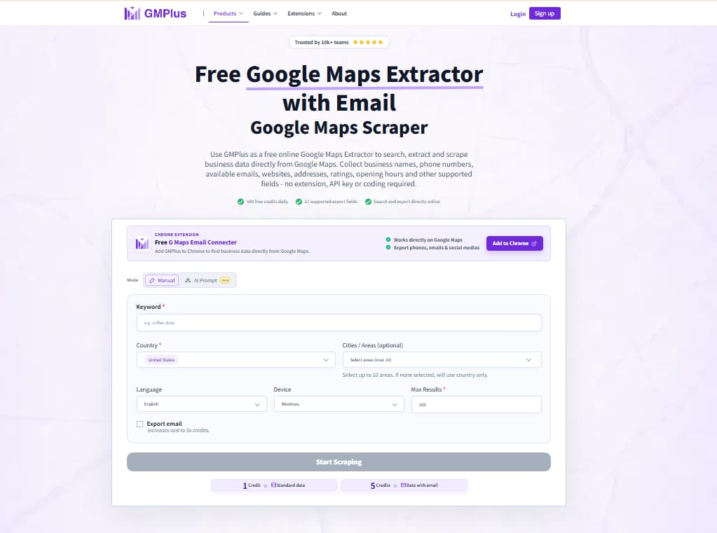 Google Maps Extractor | GMPlus screenshot 1