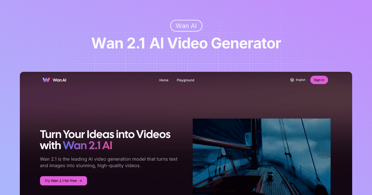 Wan AI Video Generator screenshot