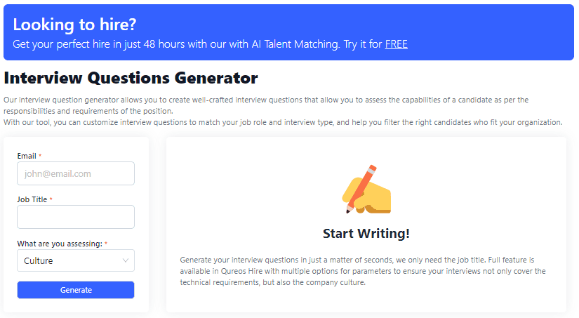 Interview Question Generator screenshot