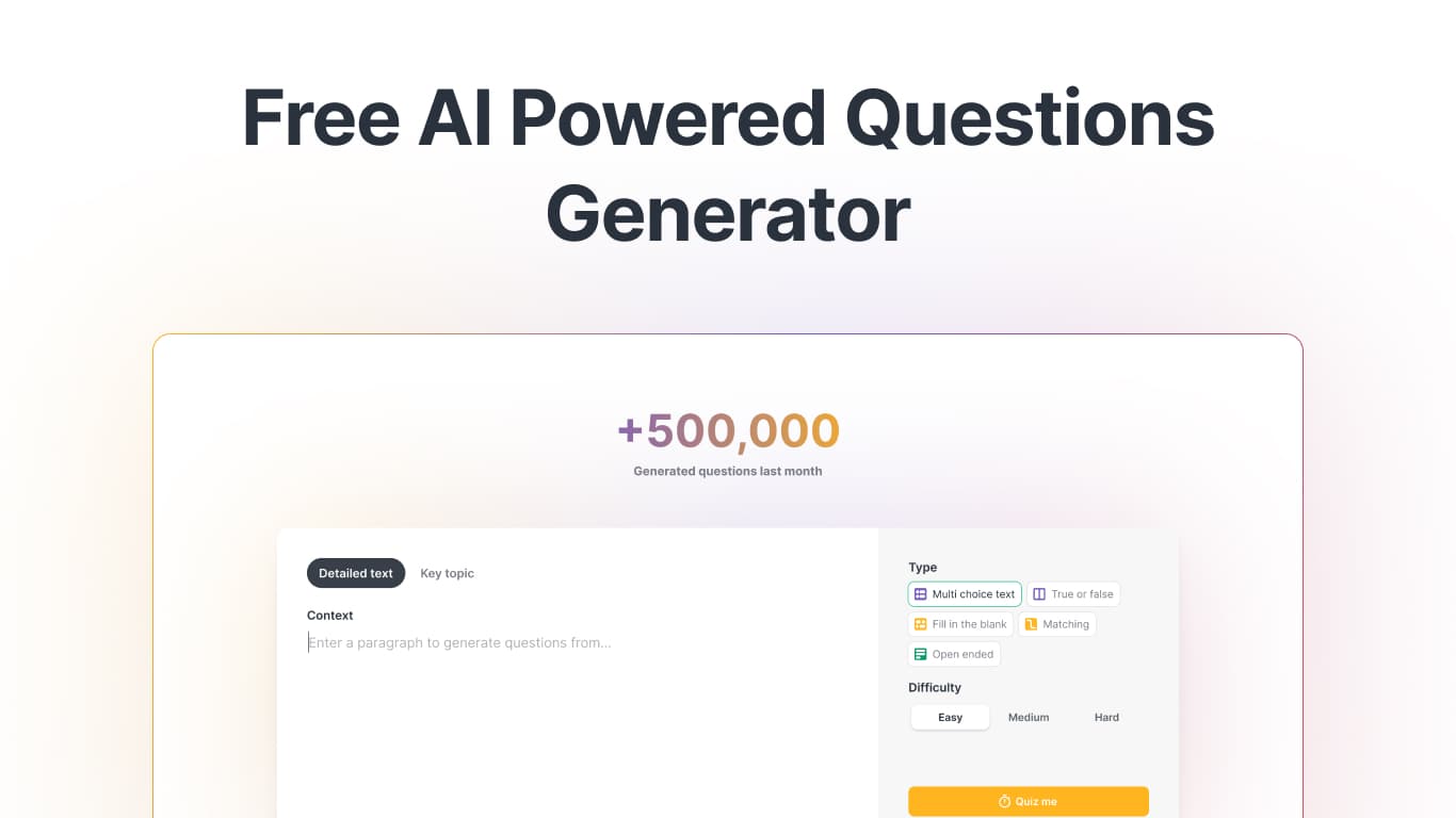 AI Question Generator screenshot
