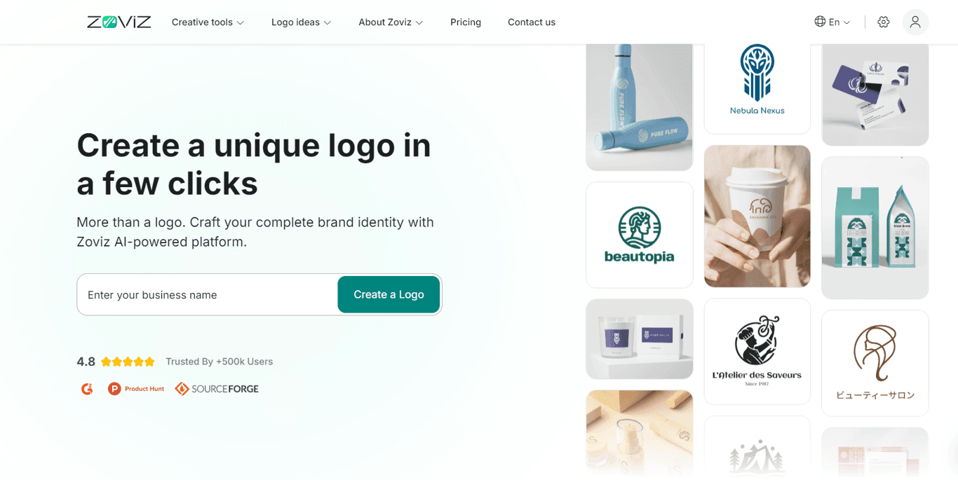 Zoviz – Create Unique Custom Logos and Brand Kits screenshot