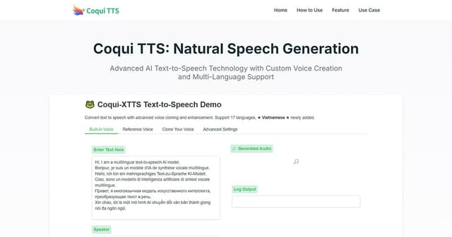 Coqui TTS screenshot 1