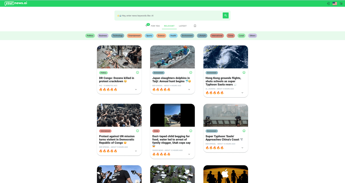 yournews.ai screenshot