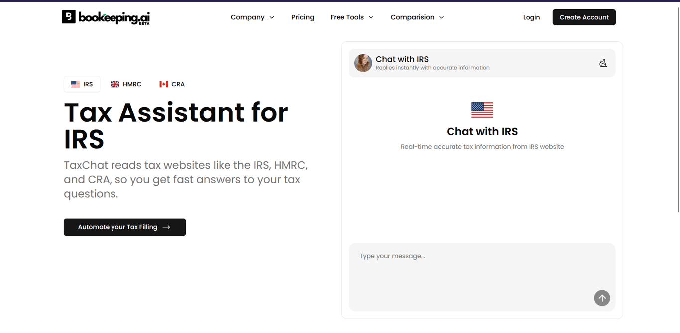 Free IRS AI Chatbot screenshot