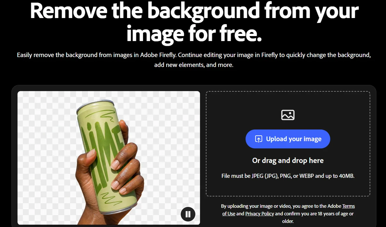 Adobe Firefly AI Background Remover screenshot 1