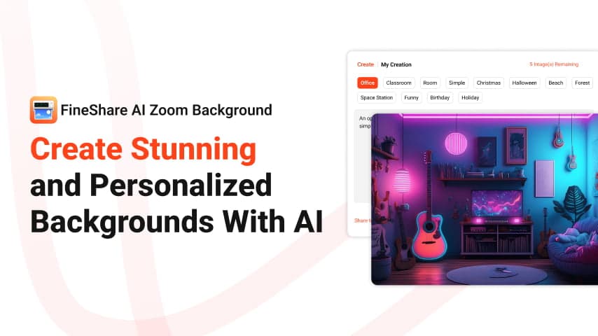 FineShare AI Zoom Background Generator screenshot
