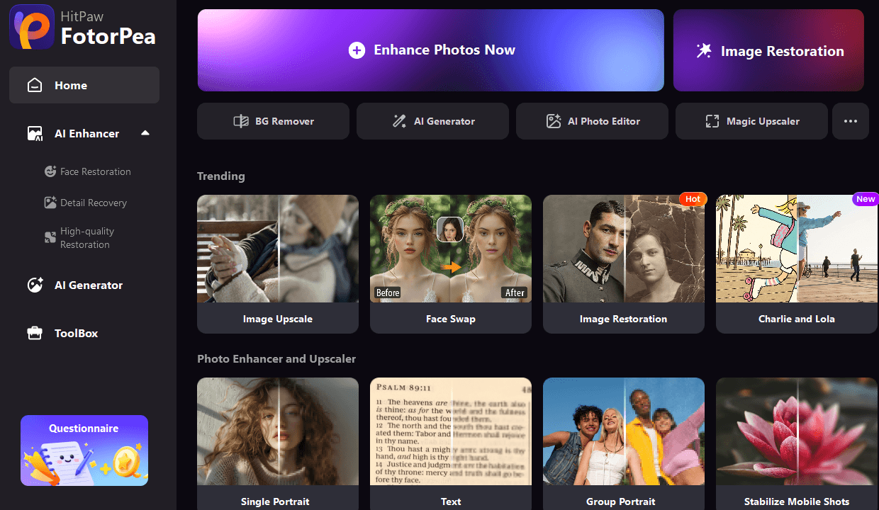 HitPaw FotorPea screenshot