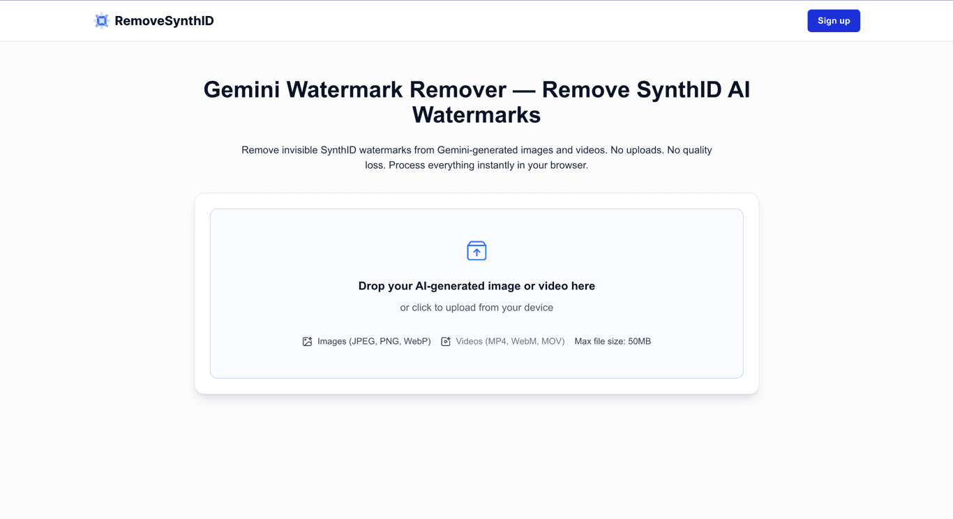 RemoveSynthID screenshot