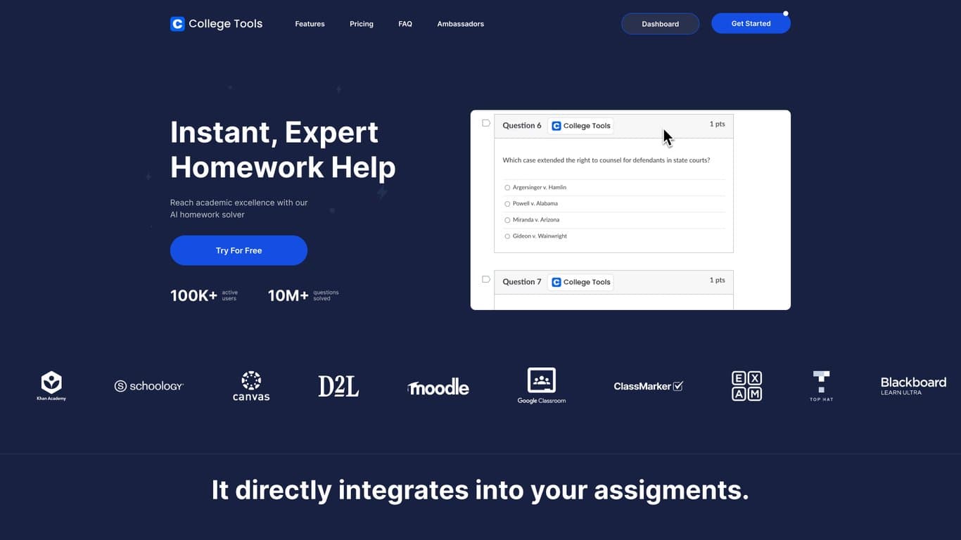 AIHomework Solver by College Tools screenshot