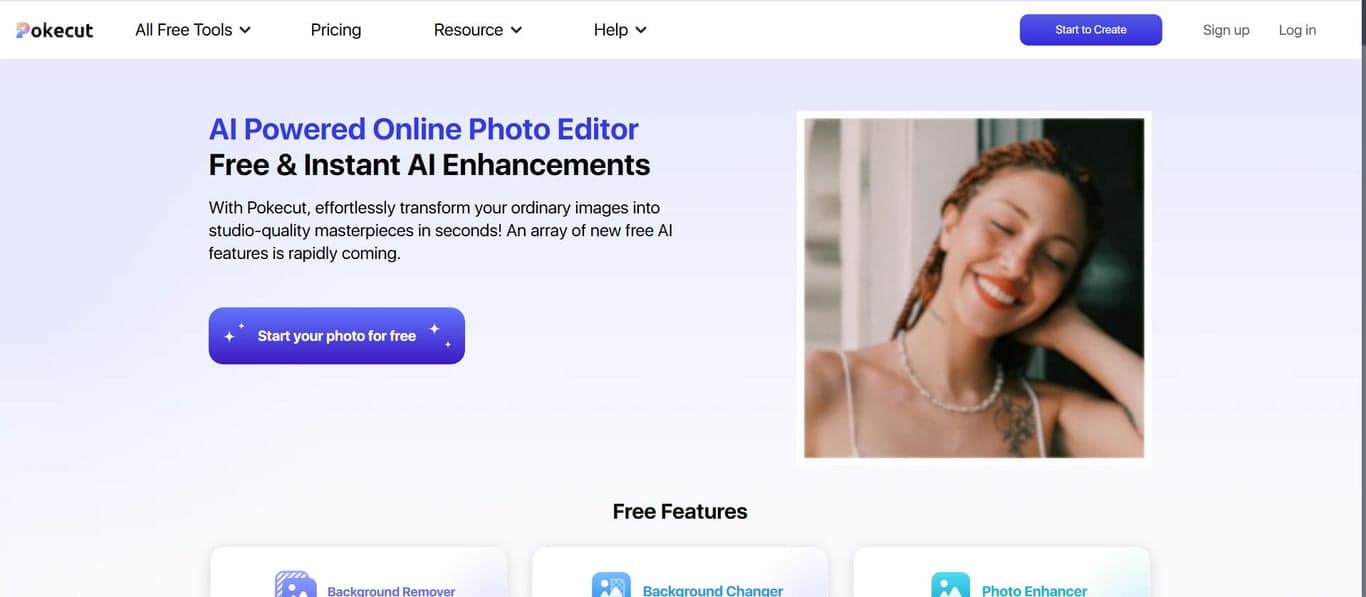 Pokecut AI Powered Online Photo Editor screenshot