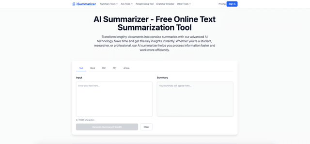 iSummarizer screenshot 1