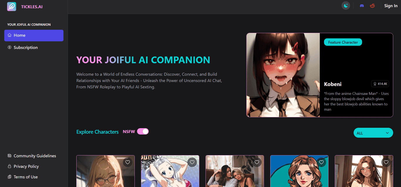 Tickles AI screenshot