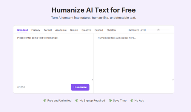 Toolsmart Free Humanize AI screenshot 1