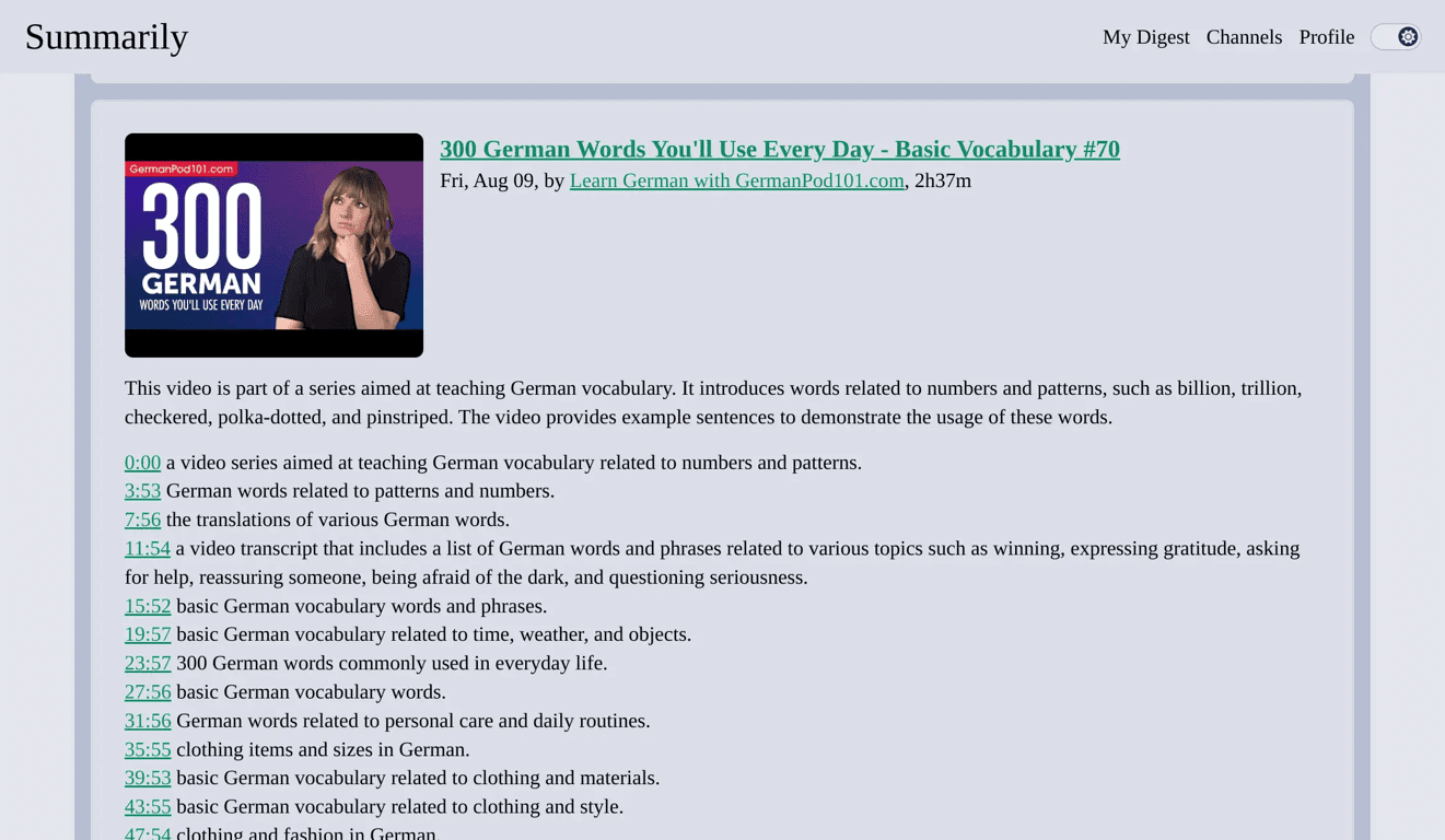 Summarily screenshot