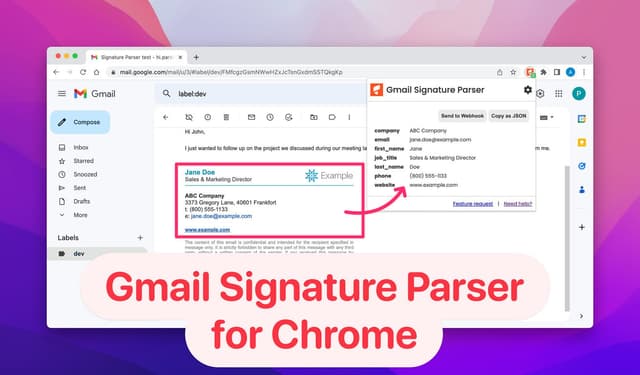 Email Signature Parser screenshot 1