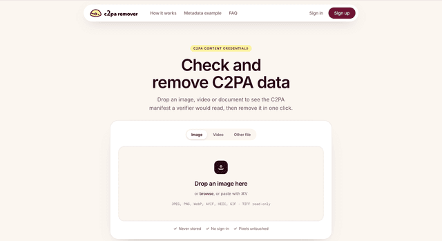 C2PA Remover screenshot 1